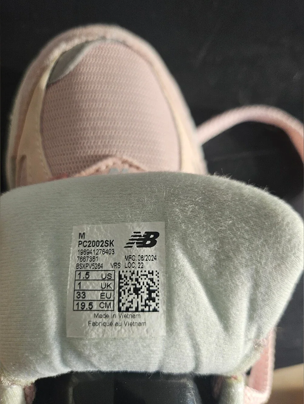 New Balance Kids Pink and Cream Lace-Up Sneakers